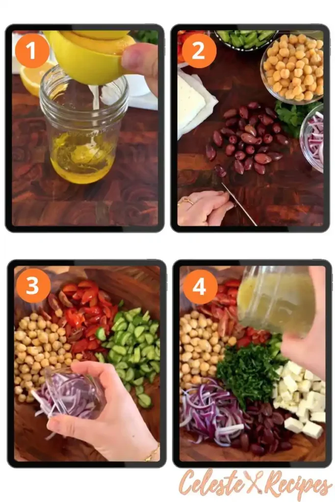 Simple Mediterranean Chickpea Salad (Fresh, Easy & Flavorful) 2 Mediterranean chickpea salad recipe step-by-step