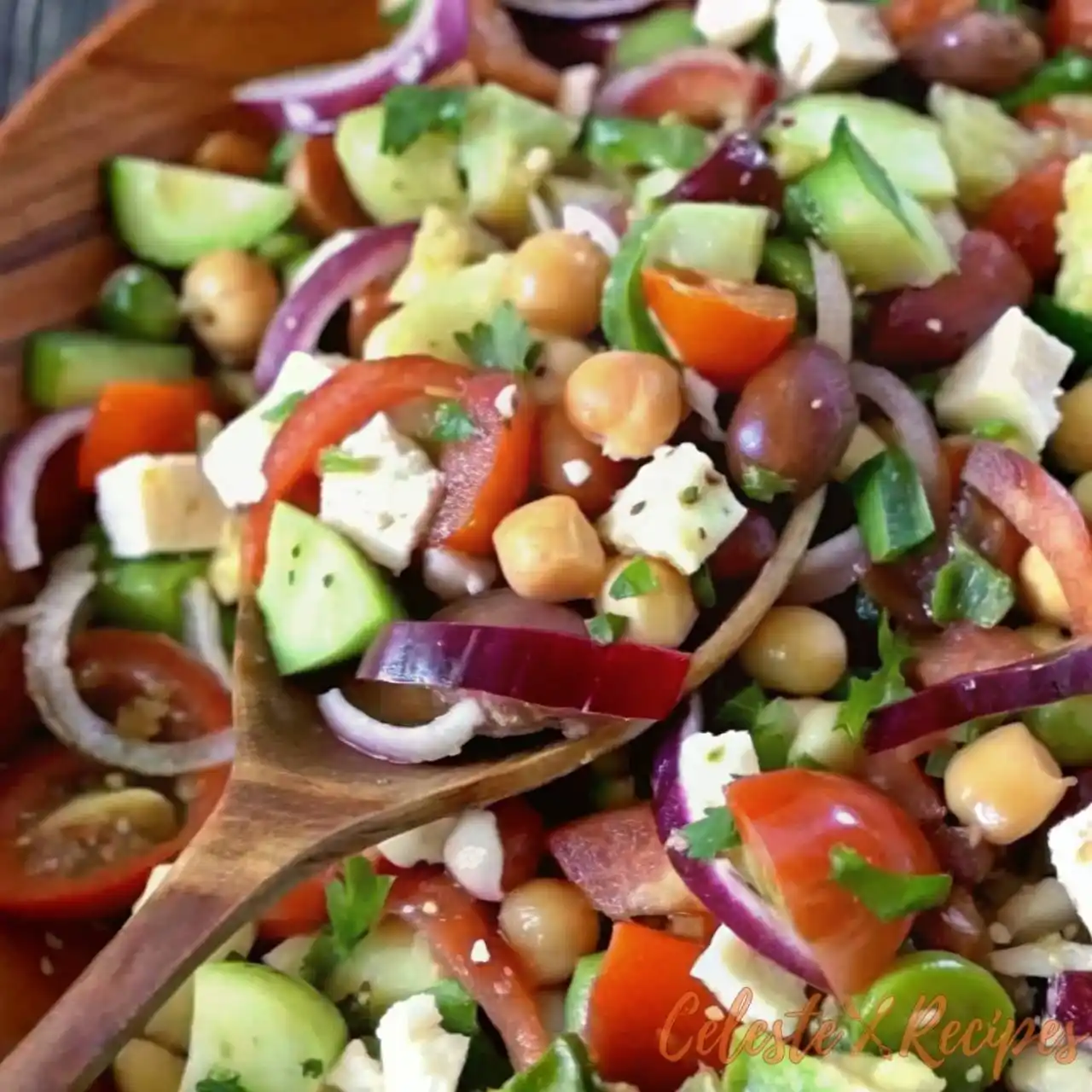 Simple Mediterranean Chickpea Salad (Fresh, Easy & Flavorful) 3 bowl filled with Mediterranean chickpea salad recipe