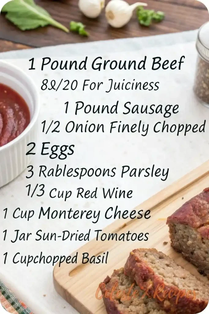 2 Cheesy Layers for Pure Bliss for Keto Meatloaf Recipe 2 Keto Meatloaf Recipe Ingredients: Ground Beef, Sausage, Cheese