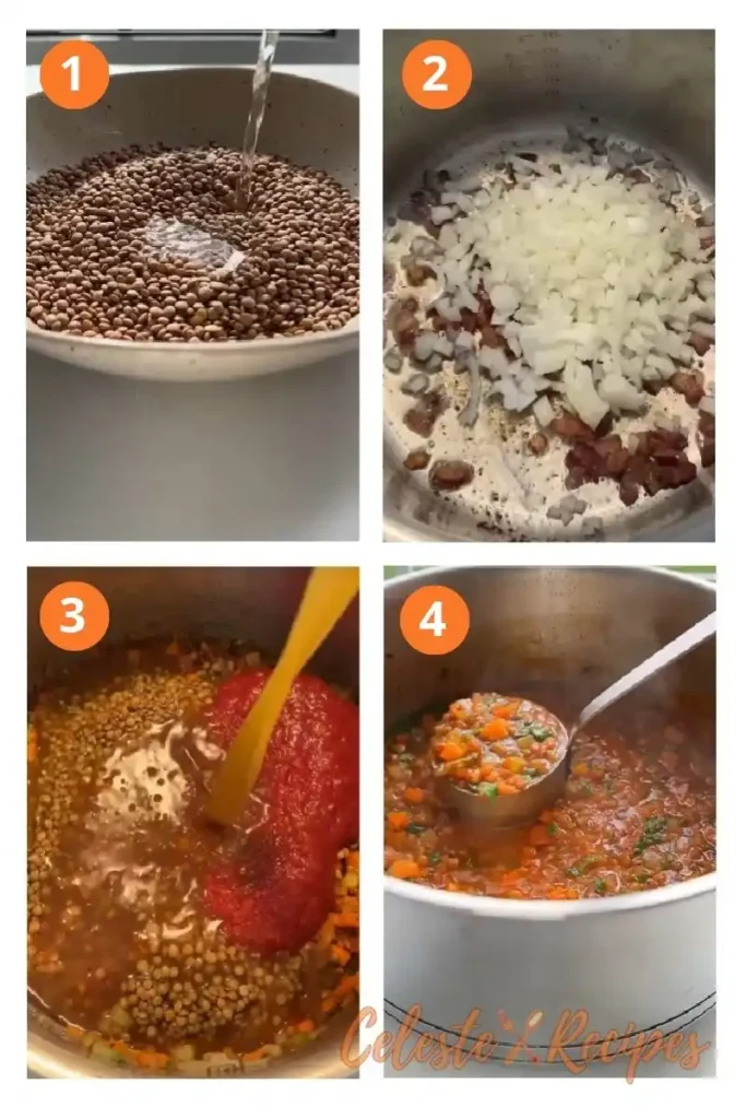 Mediterranean Lentil Soup Recipe 4 Step-by-step cooking process for Mediterranean lentil soup recipe
