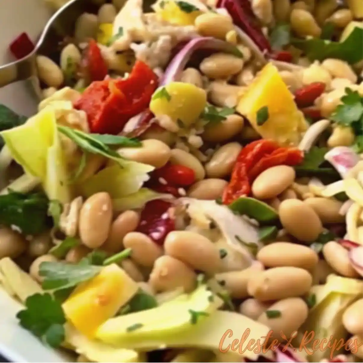 Mediterranean Antipasto Salad: No-Fail Recipe 3 Mediterranean antipasto salad with white beans, artichoke hearts