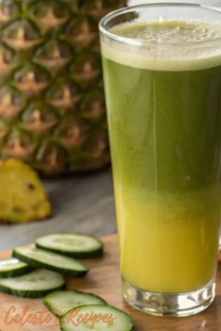 Home 7 Belly fat burning juice: A tall glass of belly fat burning juice on a rustic wooden table