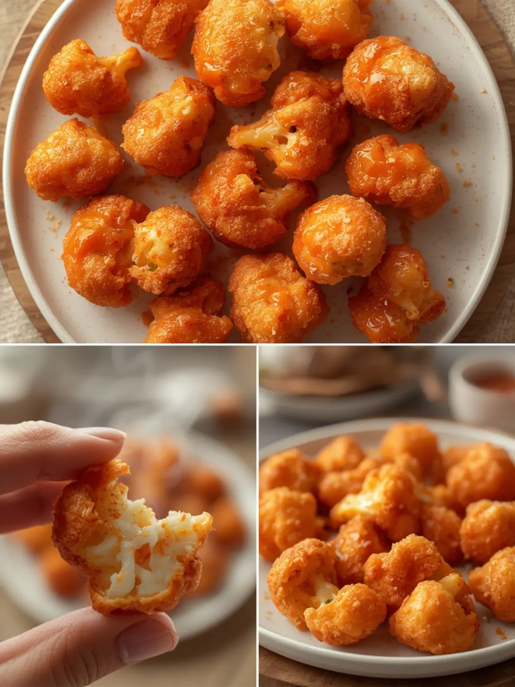 Extra Crispy Buffalo Cauliflower Bites 3 buffalo cauliflower bites 1