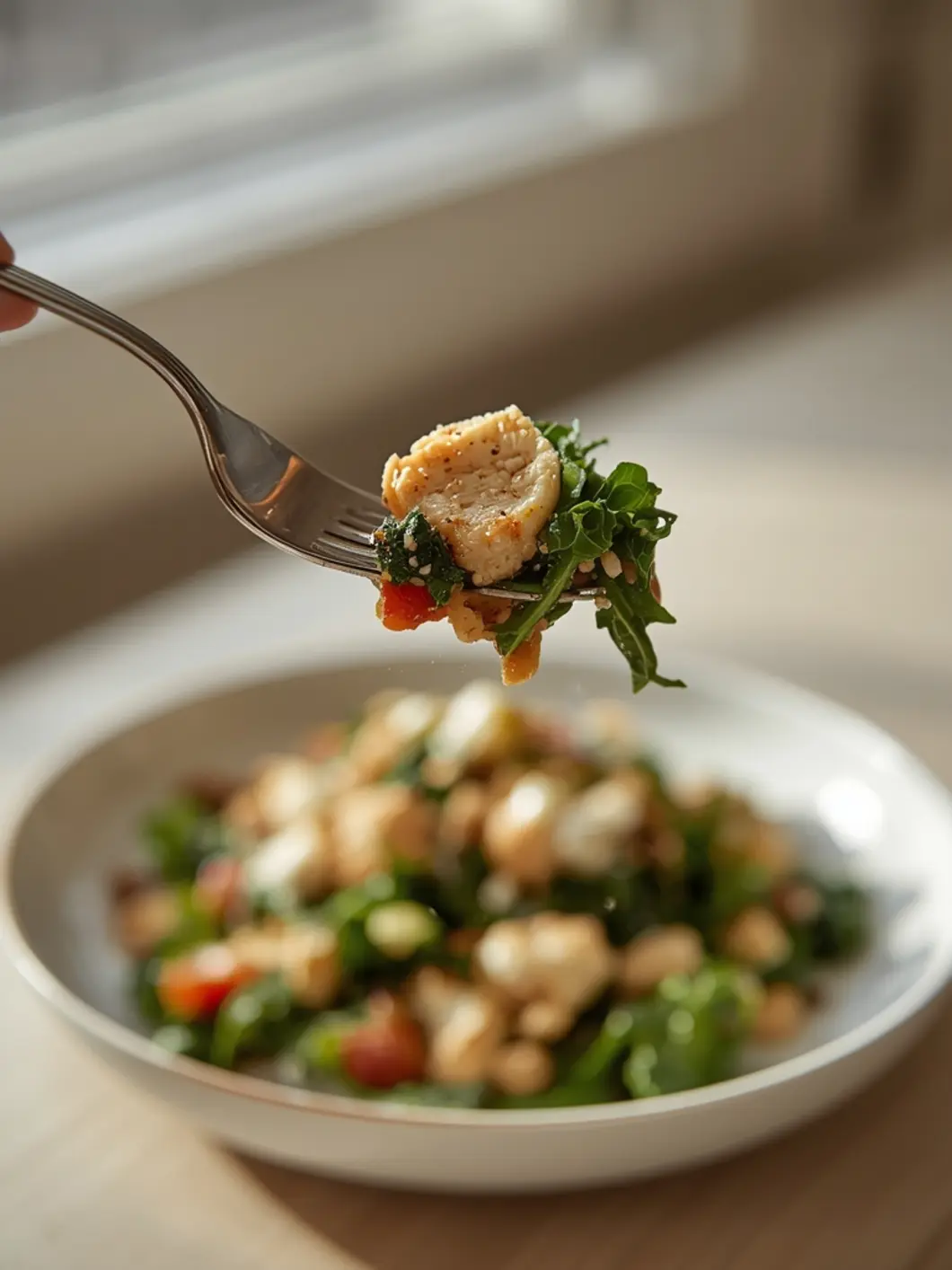 greek kale salad with quinoa chicken 3