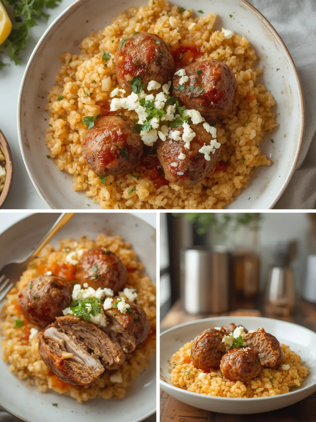 greek meatball bowls with couscous 1