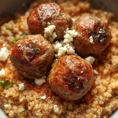greek meatball bowls with couscous
