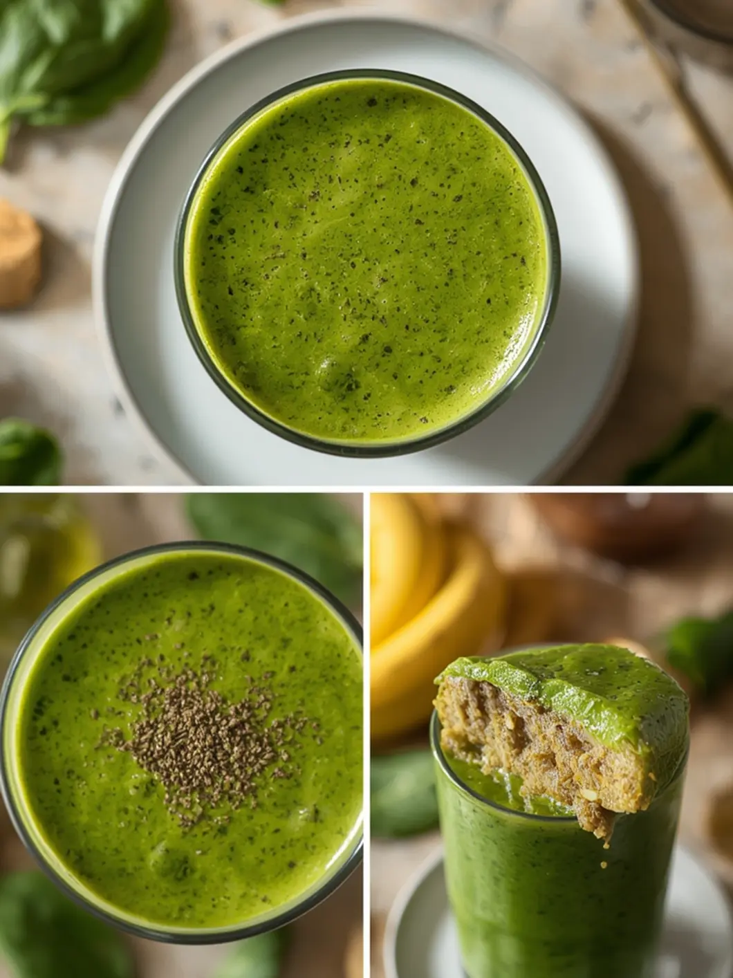 green smoothie detox spinach banana ginger 1