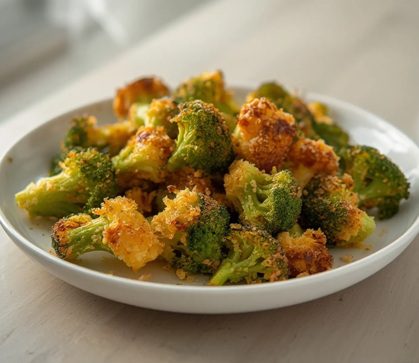 Extra Crispy Keto Broccoli Fries Easy Oven Recipe 4 Keto Broccoli Fries: Crispy golden keto broccoli fries on a baking sheet with parmesan coating