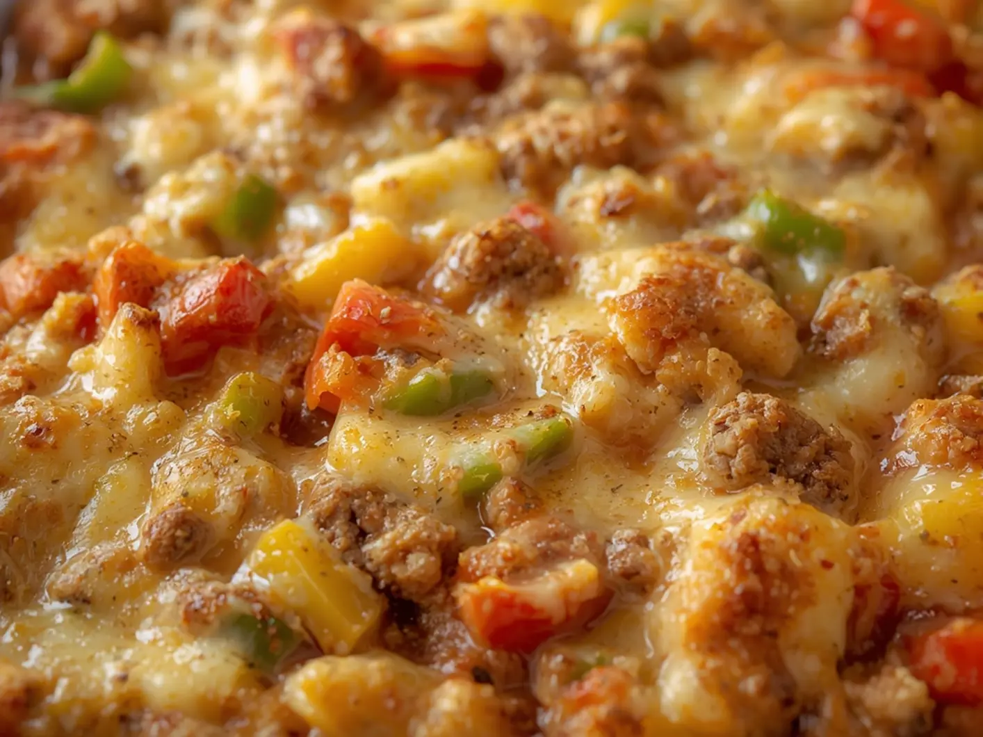 Ultimate Keto Stuffed Pepper Casserole - Zero Carb Comfort 5 Keto Stuffed Pepper Casserole: Golden baked keto stuffed pepper casserole with melted mozzarella and colorful peppers in a white dish