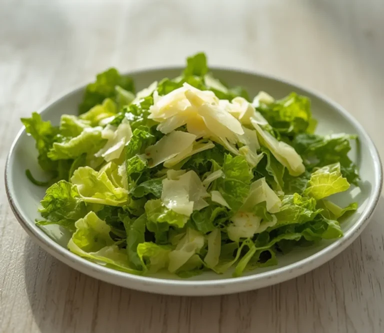 Home 10 Lemon Parmesan Lettuce: Crisp romaine lettuce with shaved parmesan and lemon dressing in a bowl, Mediterranean Diet Salads.