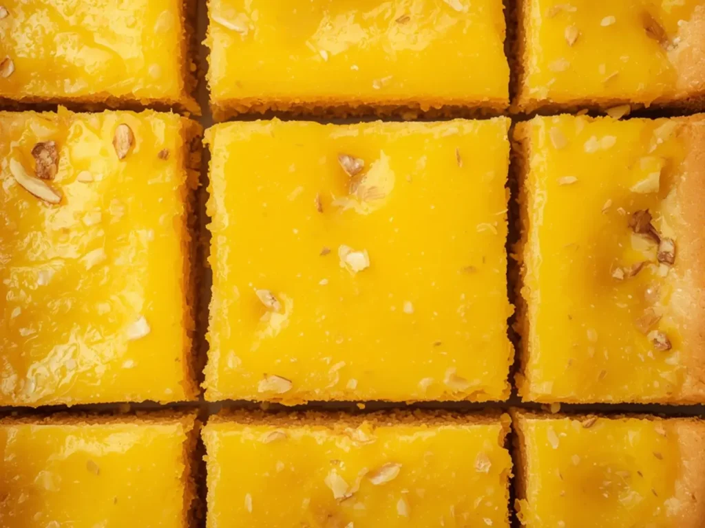Low Carb Lemon Bars: Golden low carb lemon bars with a bright yellow lemon filling and almond flour crust, cut into squares.