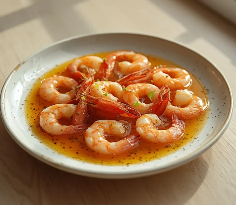 Home 8 Pickled Shrimp Appetizer: Jar of tangy pickled shrimp appetizer with brine, herbs, and citrus zest