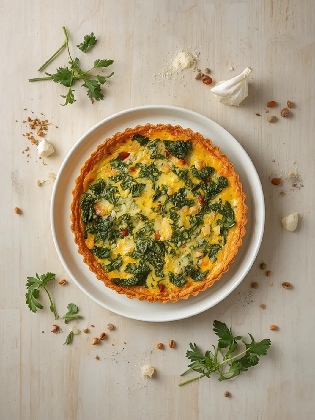 Golden Spinach Feta Crustless Quiche Easy Protein Breakfast 2 spinach feta crustless quiche 2