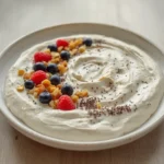 Whipped Cottage Cheese Bowl: Creamy whipped cottage cheese bowl with fresh berries and crunchy nuts for a keto breakfast.