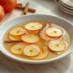 Apple Cinnamon Water: Crystal clear infused water with floating apple slices and cinnamon sticks in a glass pitcher