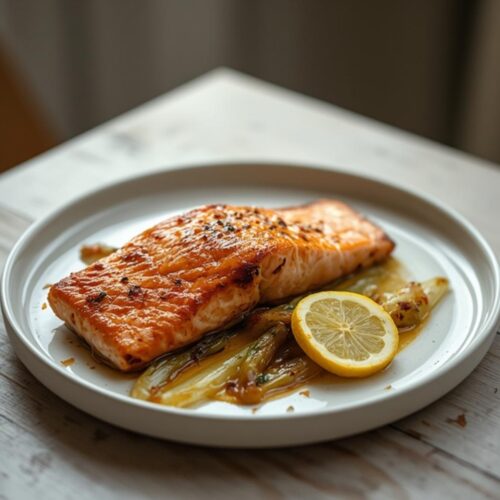 baked salmon leek parcel