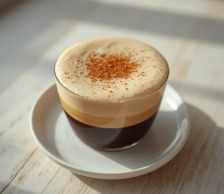 Cookie Butter Cold Foam: Thick cookie butter cold foam topping a steaming coffee cup with creamy swirls and spice flecks.