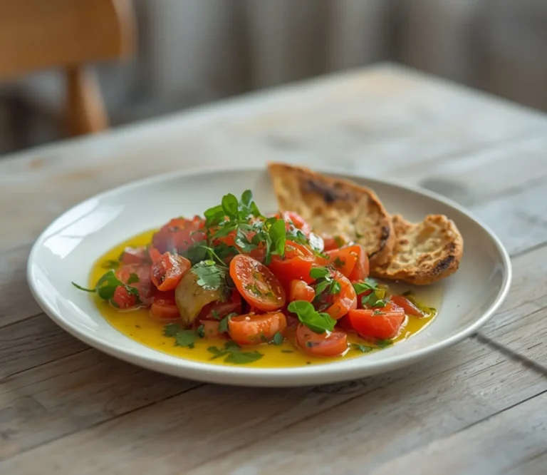 Fattoush Salad: A bright bowl of Fattoush Salad with crispy pita, fresh cucumbers, tomatoes, and glistening olive oil dressing.