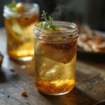 Grilled Swordfish Steaks: Juicy Grilled Swordfish Steaks with golden edges and a glistening lemon herb glaze on a plate.