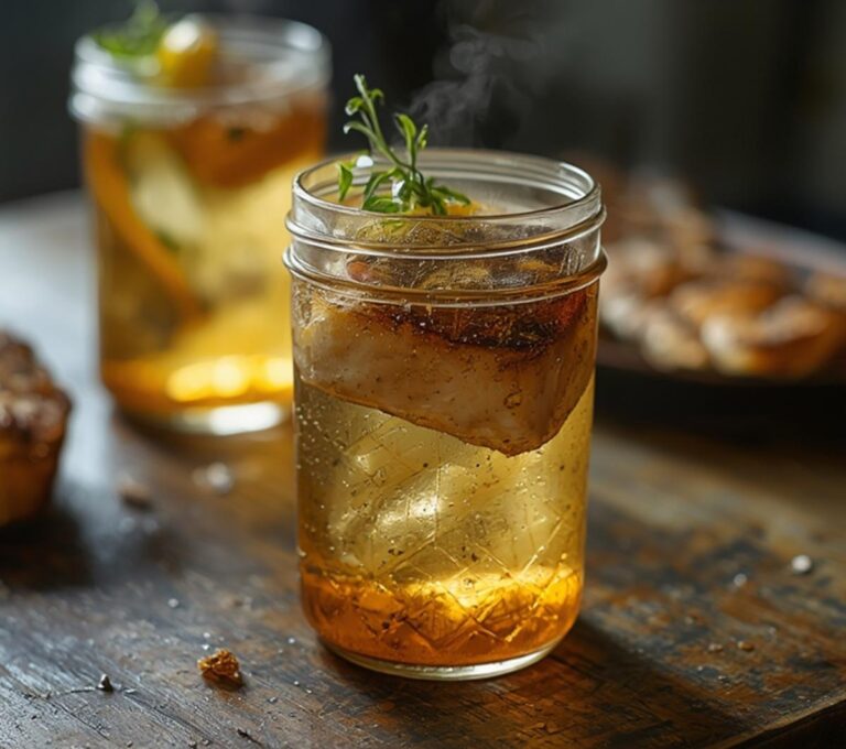 Grilled Swordfish Steaks: Juicy Grilled Swordfish Steaks with golden edges and a glistening lemon herb glaze on a plate.