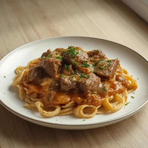 healthy beef stroganoff