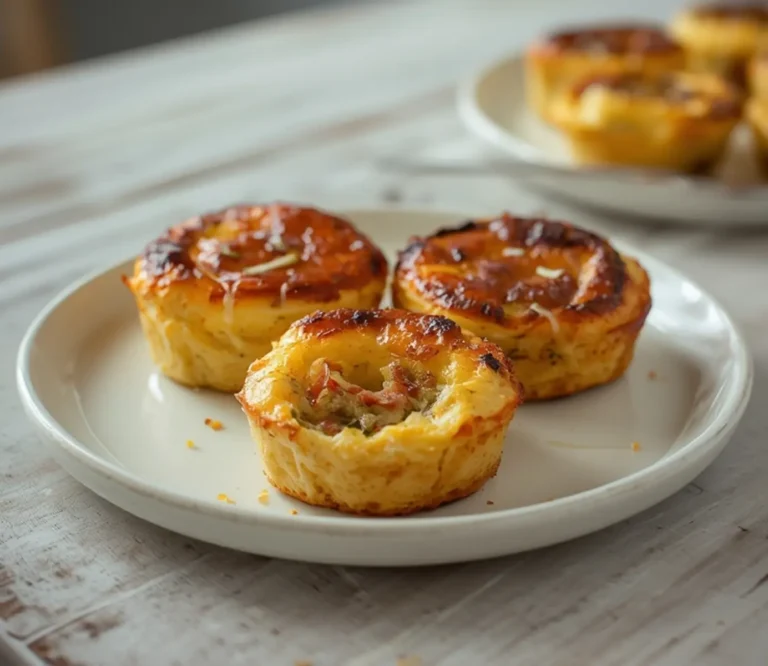 Keto Egg Muffins: Golden keto egg muffins with cheese and vegetables in a muffin tin, perfect for low carb breakfast.