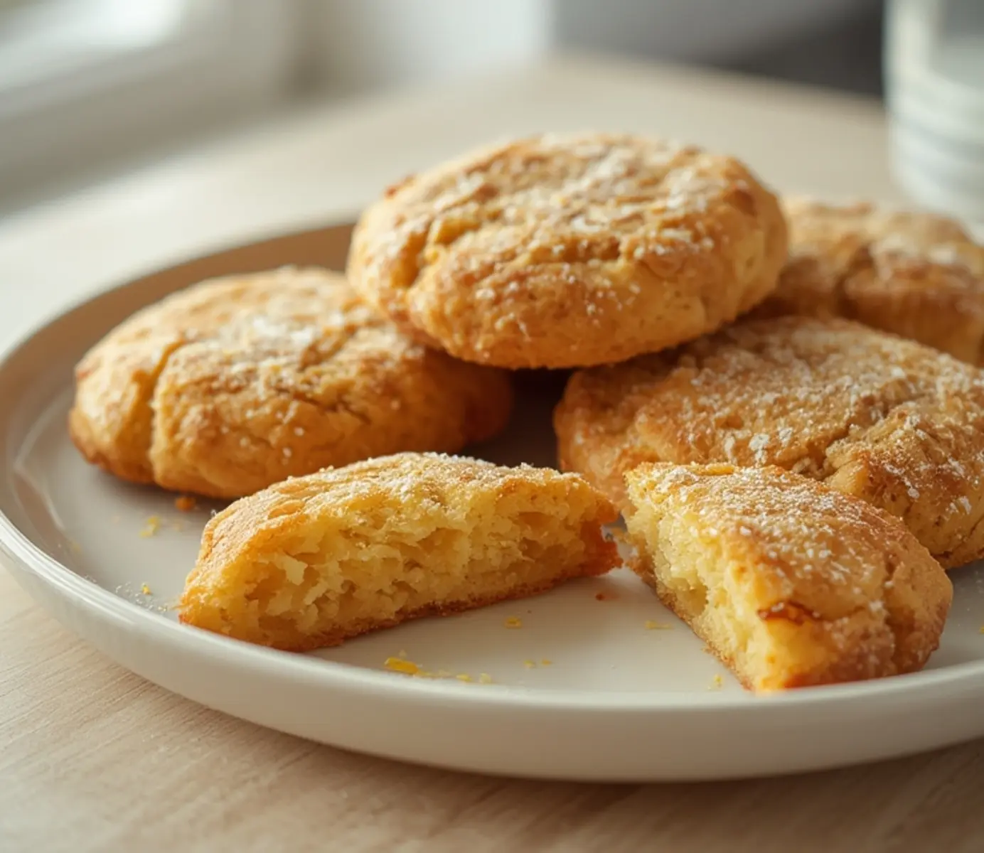 Ultimate Keto Lemon Cookies - Zesty Low-Carb Treat 4 Keto Lemon Cookies: Golden keto lemon cookies with lemon zest on a rustic surface, low carb dessert.