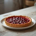 Low Carb Fruit Tart: A low carb fruit tart with creamy filling and ruby-red berries on a golden crust.