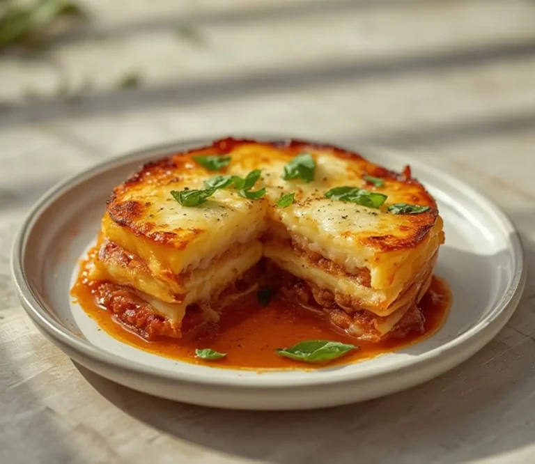 Low Carb Lasagna: Golden bubbling low carb lasagna with creamy ricotta and rich meat layers