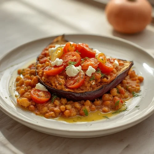 mediterranean stuffed eggplant