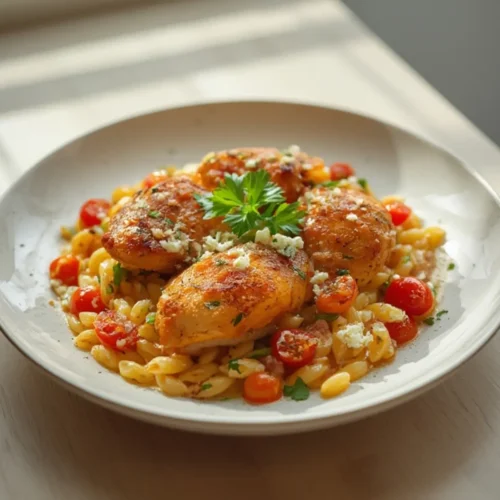 one pan orzo chicken