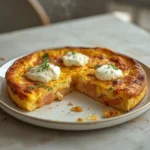 Smoked Salmon Frittata: A golden Smoked Salmon Frittata in a skillet with creamy dill and flaky fish, a perfect keto breakfast.