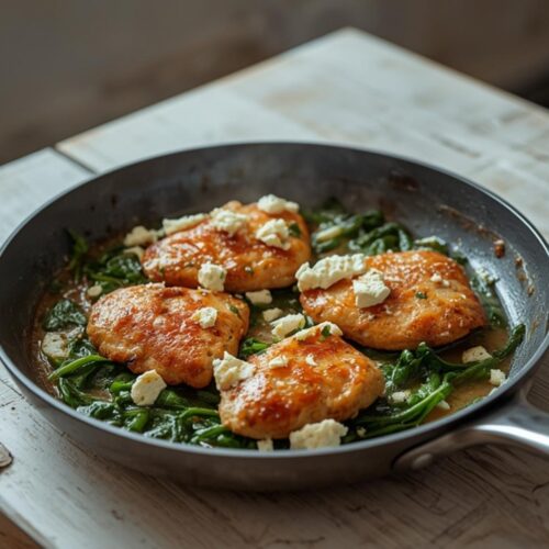 spinach feta turkey skillet