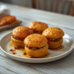 Turkey Stuffed Bell Peppers: Juicy turkey stuffed bell peppers with golden, bubbly filling in a baking dish.