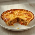 Veggie Loaded Pot Pie: Golden flaky Veggie Loaded Pot Pie with bubbling creamy filling and crisp edges on a rustic table.