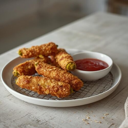 almond crusted fried pickles
