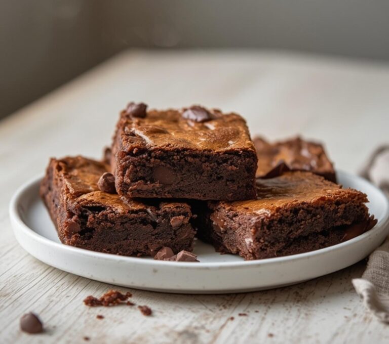 Home 19 Almond Flour Fudgy Brownies: Fudgy almond flour brownies with a glistening top and crisp edges, perfect for a keto snack.