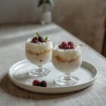 Berry Mascarpone Clouds: Creamy berry mascarpone clouds in glasses with ruby-red berries on top for a keto snack.