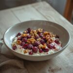 Berry Walnuts Cottage Cheese: Creamy cottage cheese bowl with fresh berries and toasted walnuts, a high-protein keto breakfast.