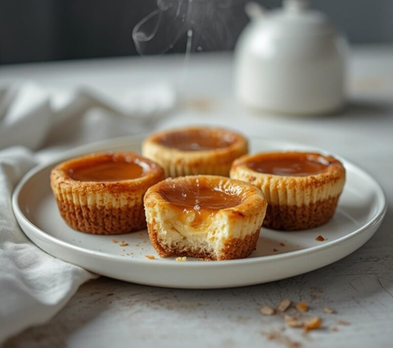 Home 7 Cheesecake Bites Low Carb: Creamy no-bake cheesecake bites low carb snack with glistening almond flour crust on a white plate.