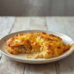 Cheesy Ranch Chicken Bake: A golden, bubbling cheesy ranch chicken bake in a baking dish with a crispy cheese topping.
