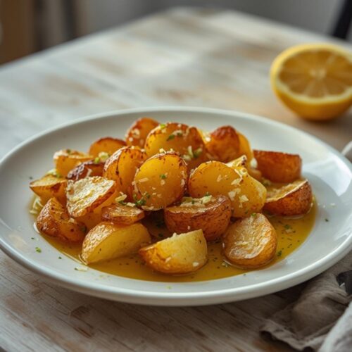 crispy lemon garlic potatoes