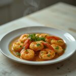 Garlic Butter Shrimp Scampi: Juicy garlic butter shrimp scampi in a skillet with parsley garnish.