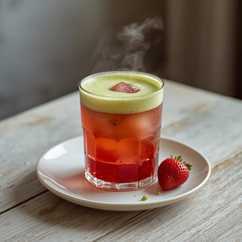 iced strawberry matcha latte 1