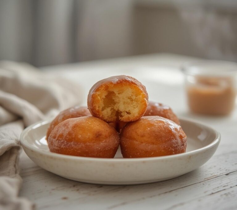 Home 11 Keto Cinnamon Donut Holes: Golden keto cinnamon donut holes on a plate with a cinnamon sugar coating, low carb snack idea.
