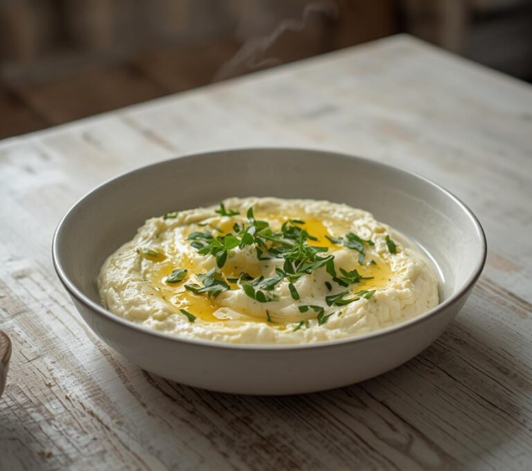 Keto Cottage Cheese Bowl: Creamy keto cottage cheese bowl topped with fresh green herbs and a drizzle of olive oil