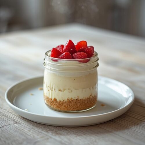keto strawberry cheesecake jars