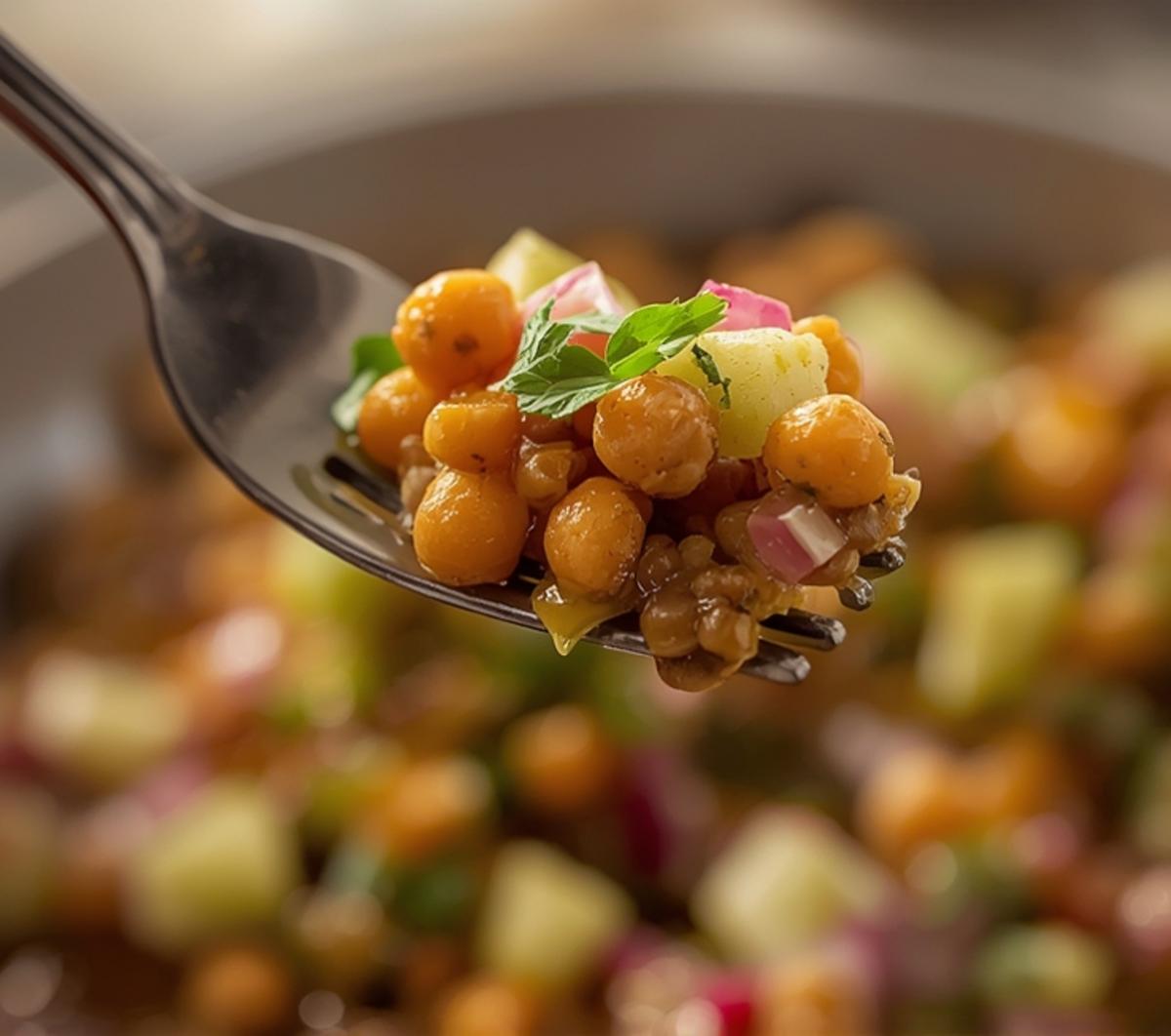 Easy Lentil Chickpea Salad for Healthy Mediterranean Meals 2 lentil chickpea salad 1