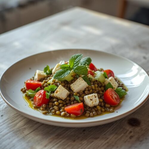 Zesty Lentil Feta Mint Salad for a Fresh Mediterranean Diet 3 lentil feta mint salad