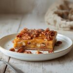 Low Carb Pecan Toffee: Golden Low Carb Pecan Toffee with toasted nuts and crisp edges on a keto snack board.